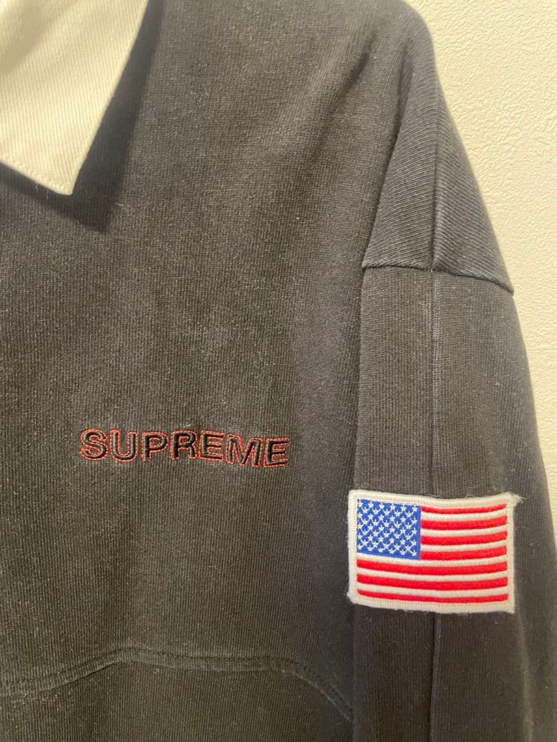 Supreme ブラック ラガーシャツ