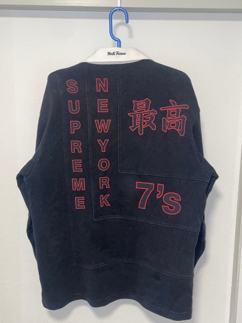 Supreme ブラック ラガーシャツ