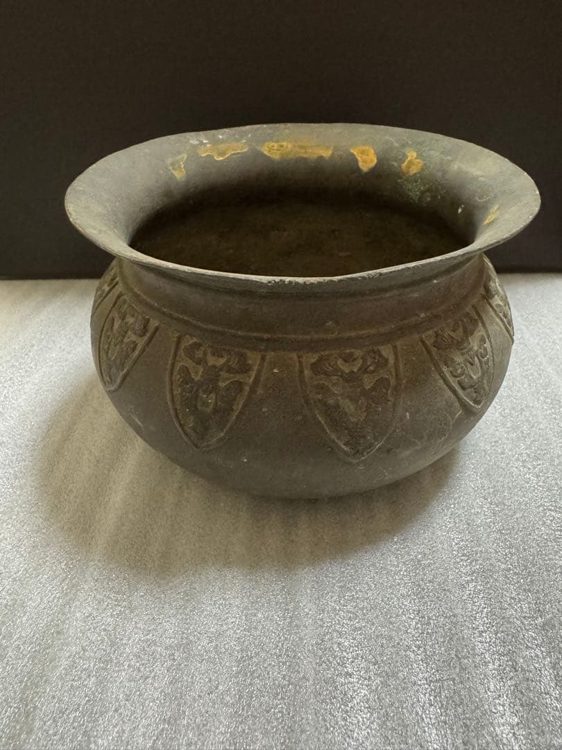 龍文堂 古銅 建水 こぼし 茶道具 煎茶 蝋型鋳造 中国 銅製 時代