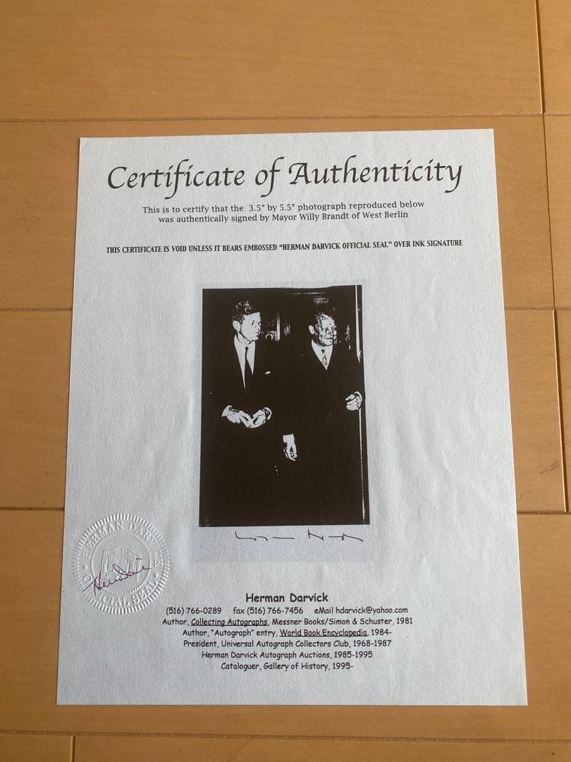 JFケネディアメリカ大統領・ブラントベルリン市長時代の写真