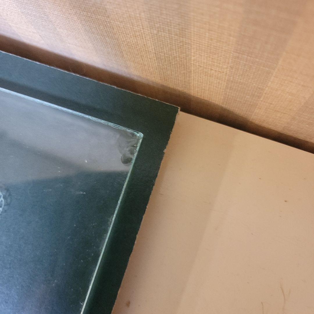 エッチング ガラス彫刻　ヴィンテージアート工芸品　額入り　ミュシャの絵モチーフ