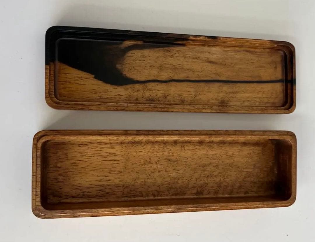 値下げ　黒柿　拭き漆　筆箱小物入れ　約20cm×約6cm×約4cm