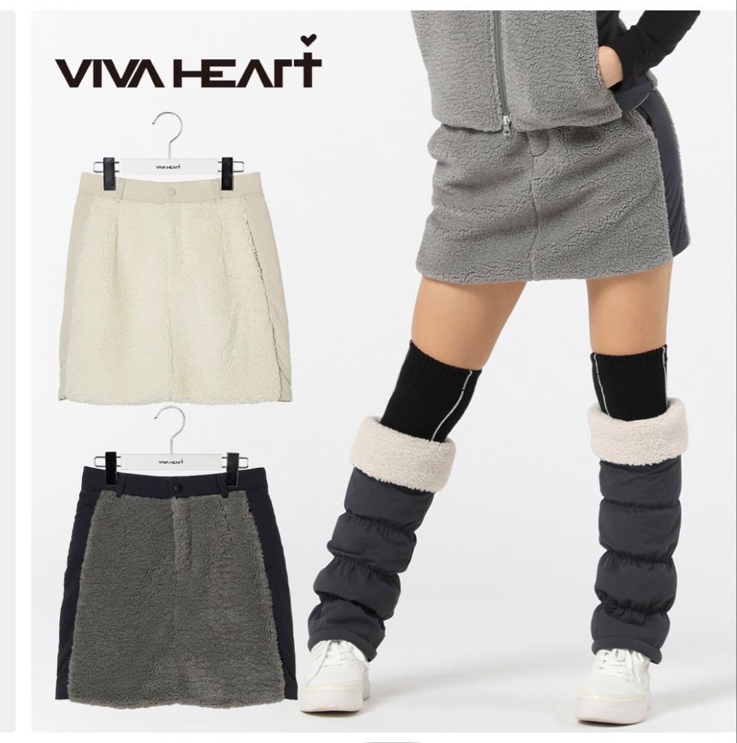VIVA HEART ビバハートボア切替 中綿 ジップベストスカートセット