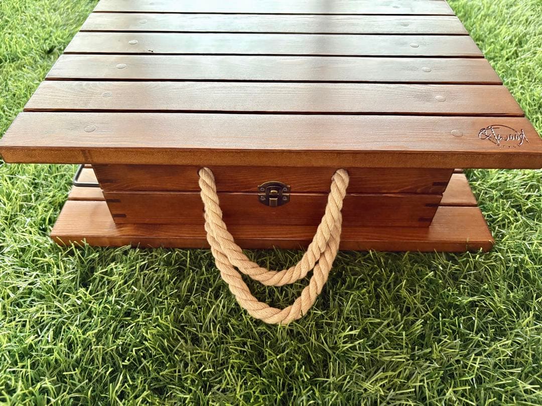 木製折り畳み式アウトドアテーブル【カラー:ウォルナット】