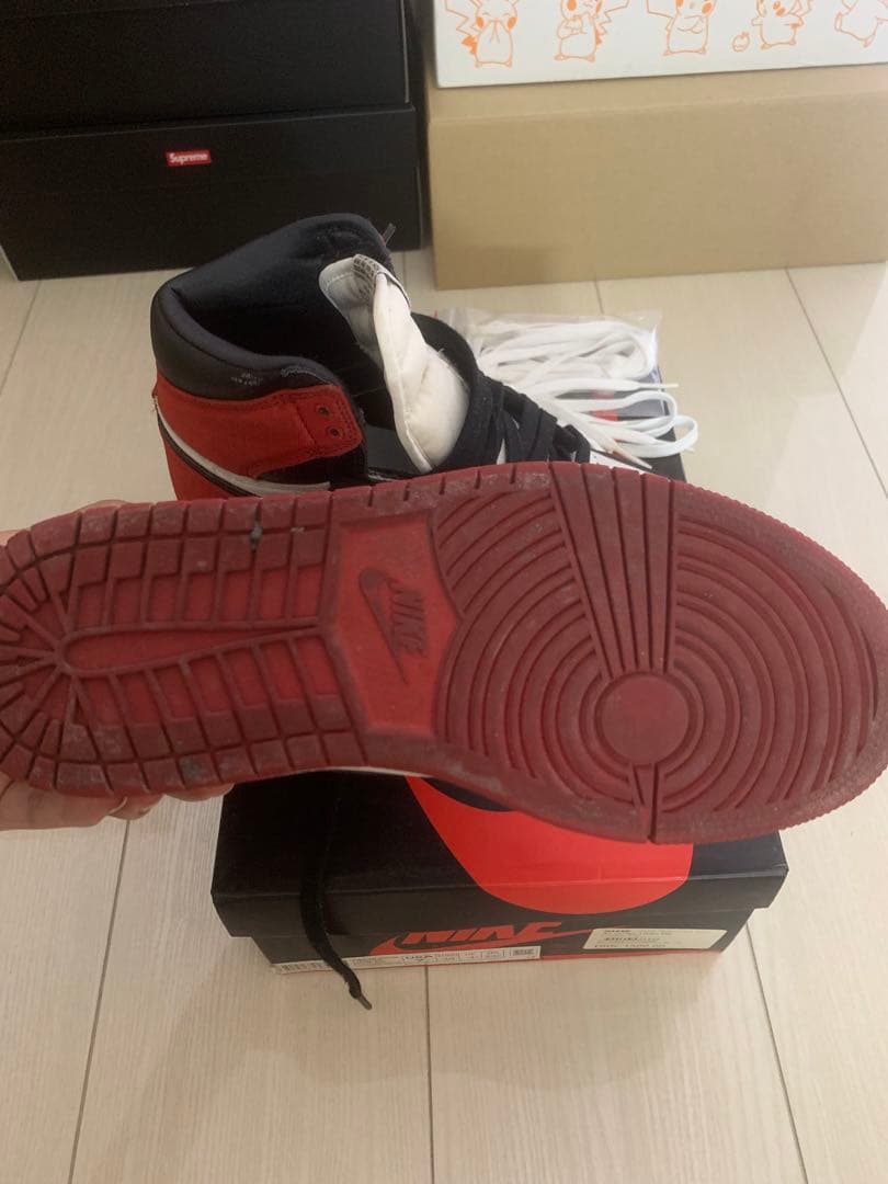 シューズ(女性用) Air Jordan 1 Retro High \"Satin Black Toe