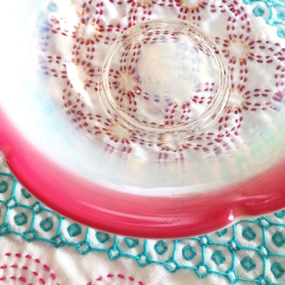 和製ガラス　花びら氷カップ　　15センチ