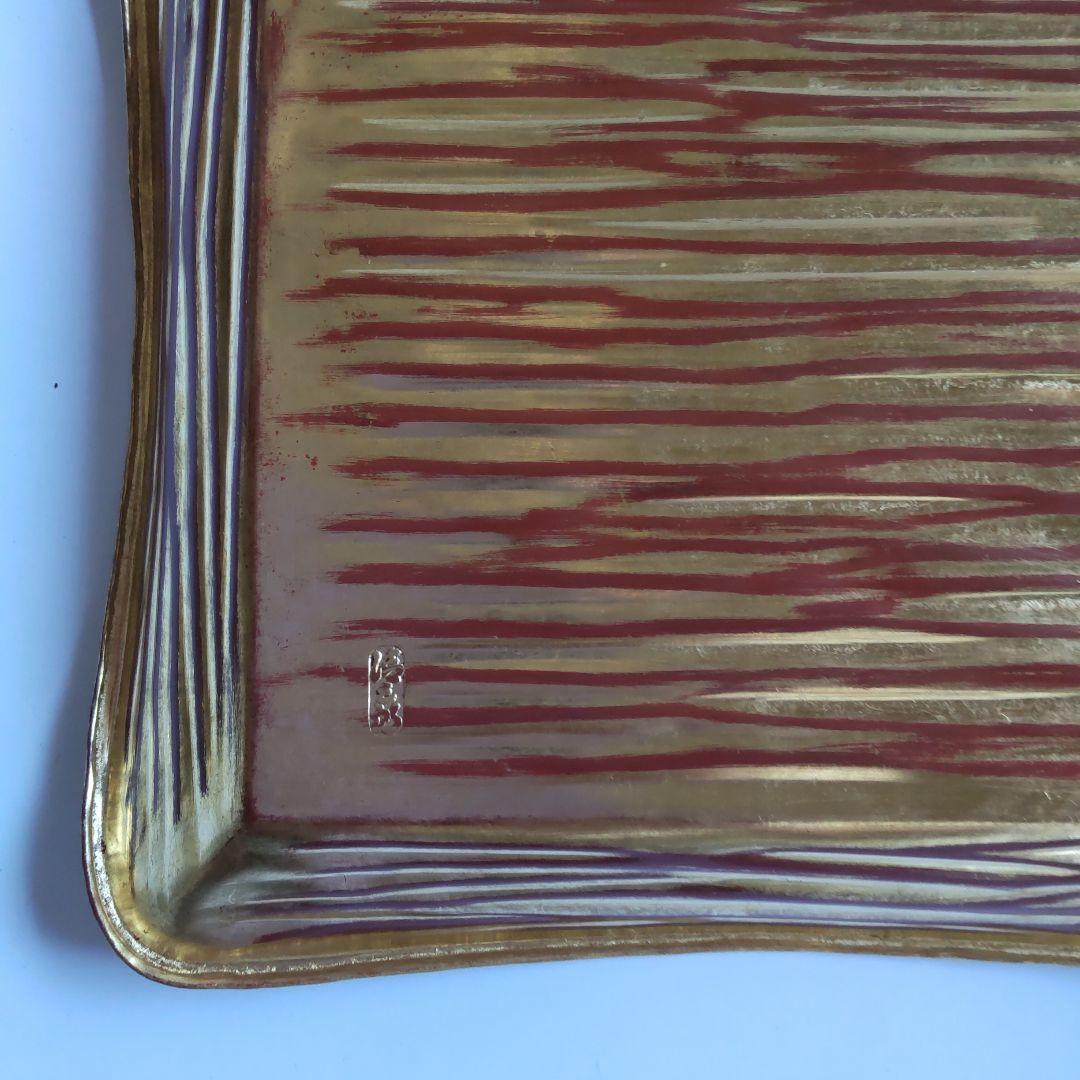 金工師 木村清五郎 紅銅四方盆 菓子盆 共布 共箱 栞 茶道具 新品 未使用 B