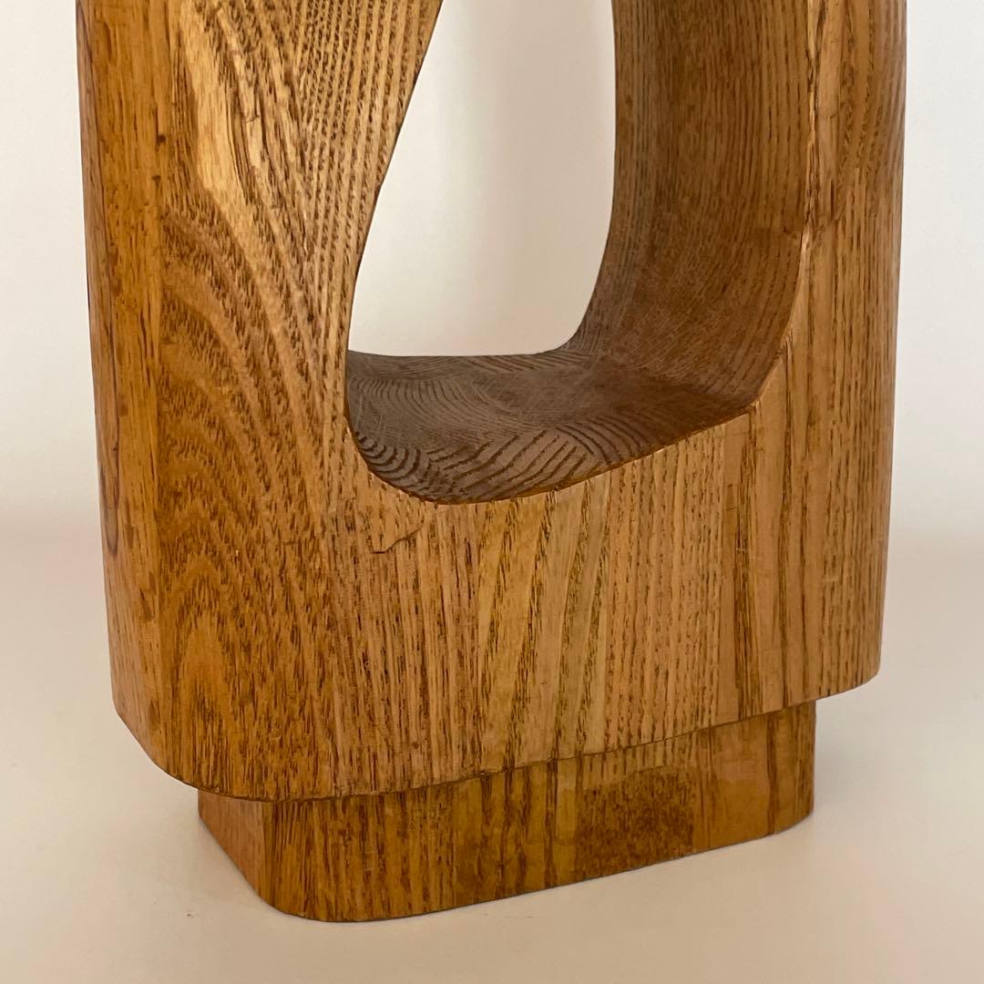 在名 作家もの 抽象彫刻 アブストラクト ウッド スカルプチャー ②