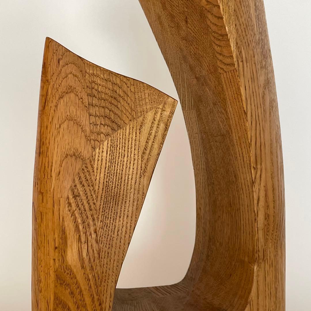 在名 作家もの 抽象彫刻 アブストラクト ウッド スカルプチャー ②