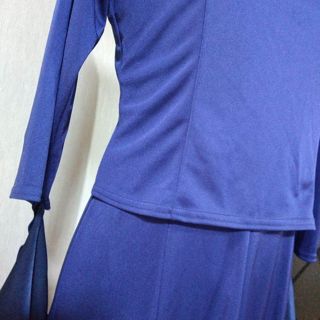 ネイビー 裾サテンドレス サンリーヌ 11号