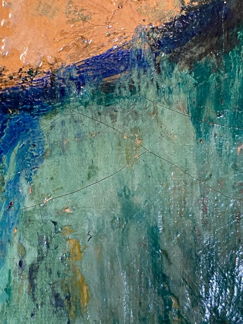 「真作」作者不明　風景画　油彩画　額装　サイン有り　F6号