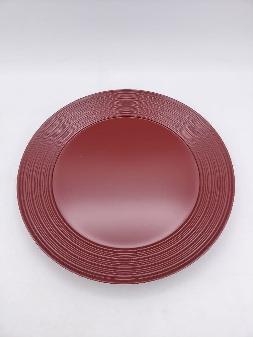 c905 銘々皿 臨済寺型 朱色　10枚セット　木箱 茶道具 古物