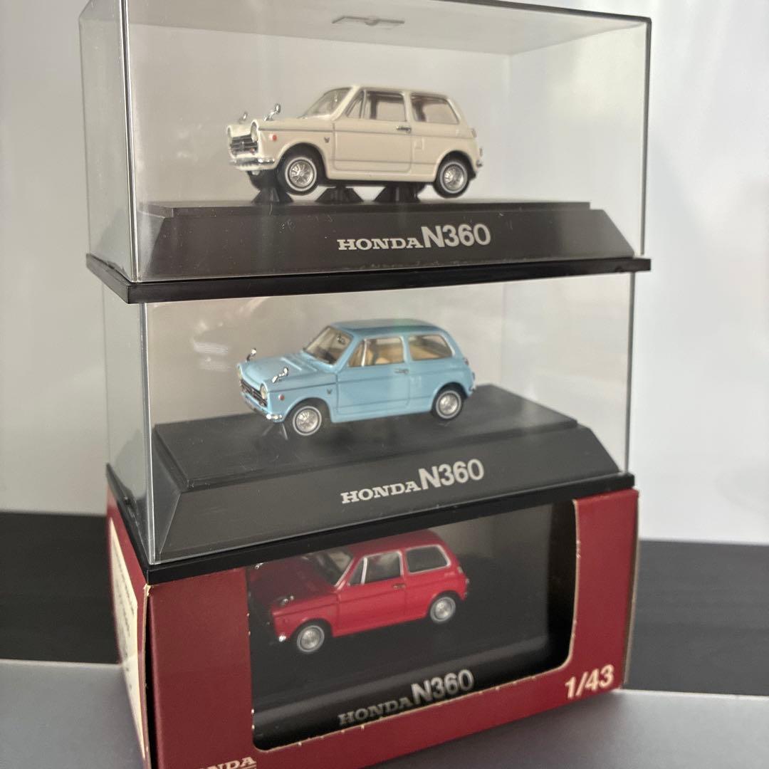 エブロ　EBBRO HONDA N360 ミニカー　赤 水色 白　3台セット