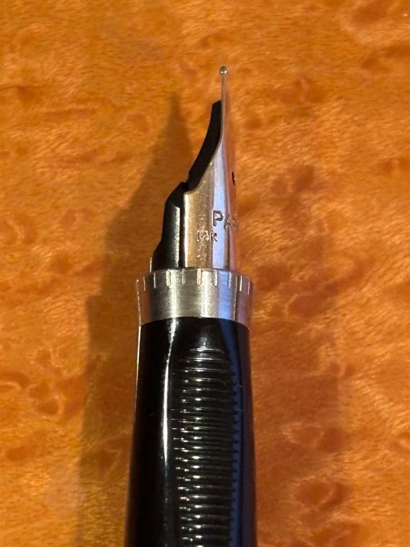 PARKER 万年筆 #75 フラットトップ 0メモリ ペン先14K 65=細字