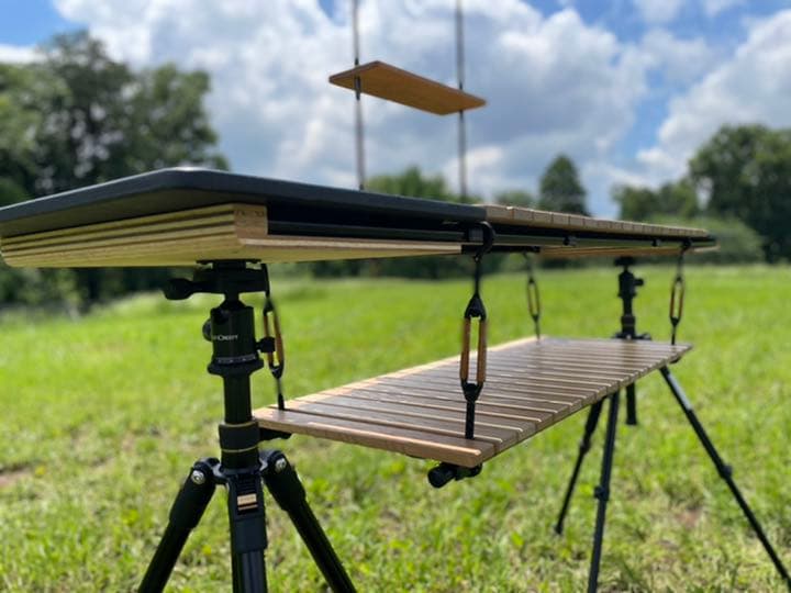 自作ミルポッドテーブル トライポッドテーブル キャンプBGO