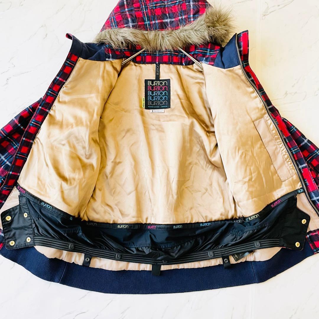 4340 バートン スノボウェア ジャケット チェック柄 ポーチ付き ダッフル風