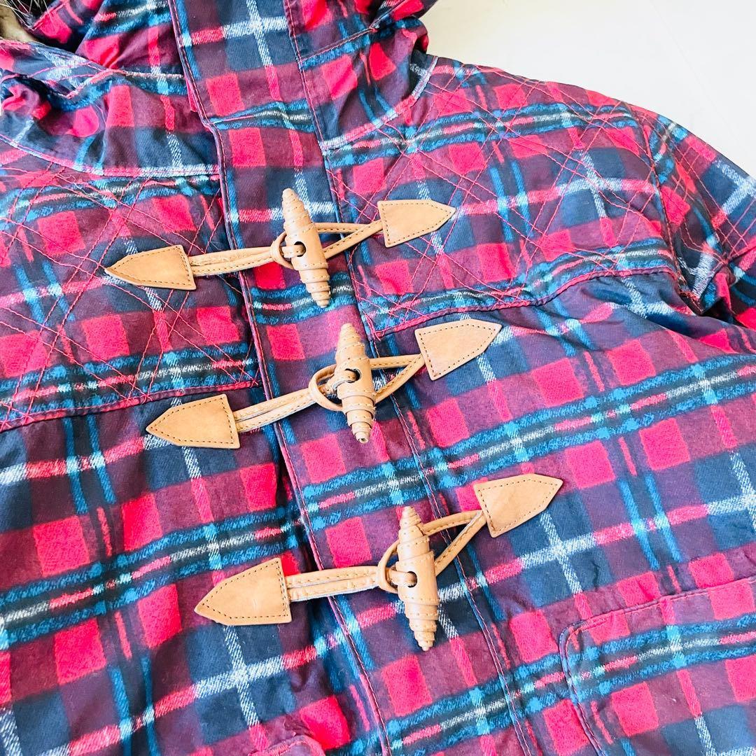 4340 バートン スノボウェア ジャケット チェック柄 ポーチ付き ダッフル風