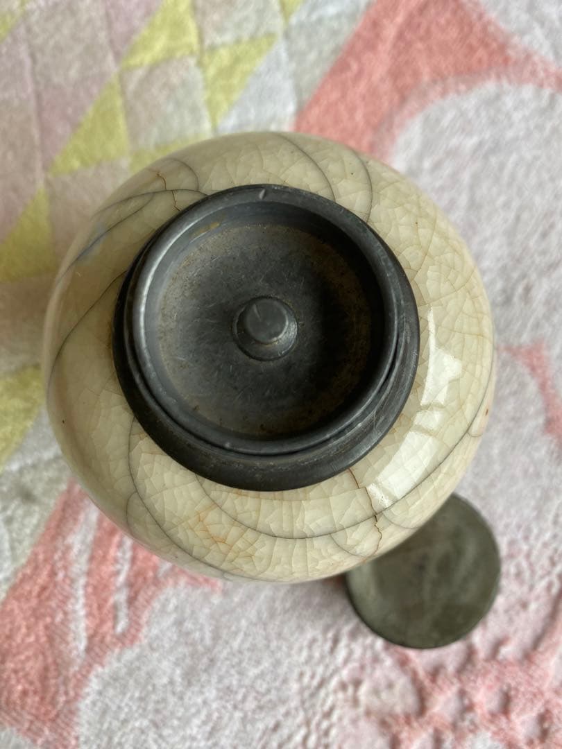 茶入　茶器　茶入れ　煎茶道具　骨董　茶道具　錫蓋