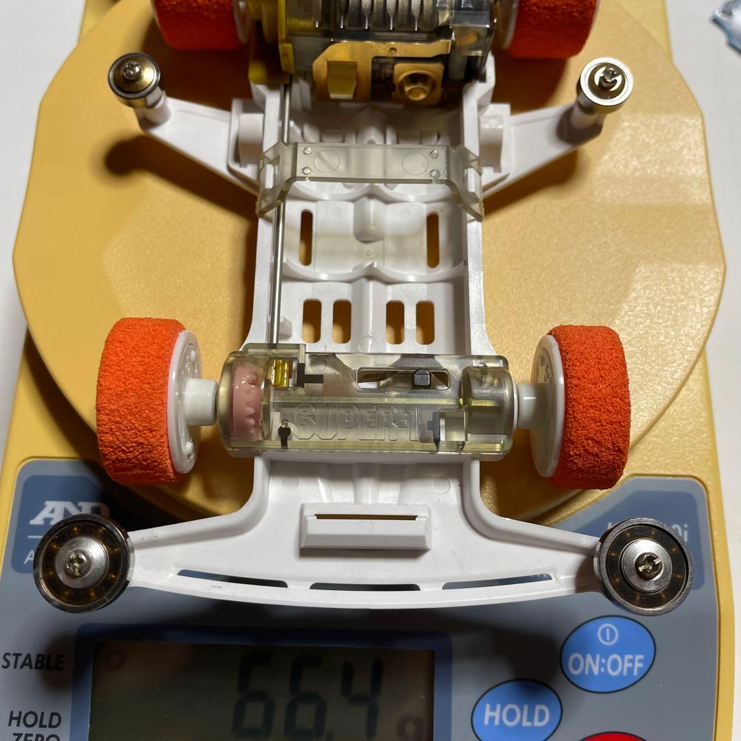 ミニ四駆　スピンアックスブルーメッキボディー