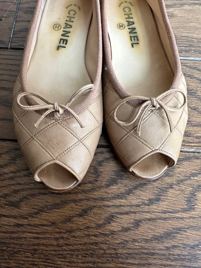 希少 CHANEL シャネル マトラッセ バレエシューズ 35 ベージュ