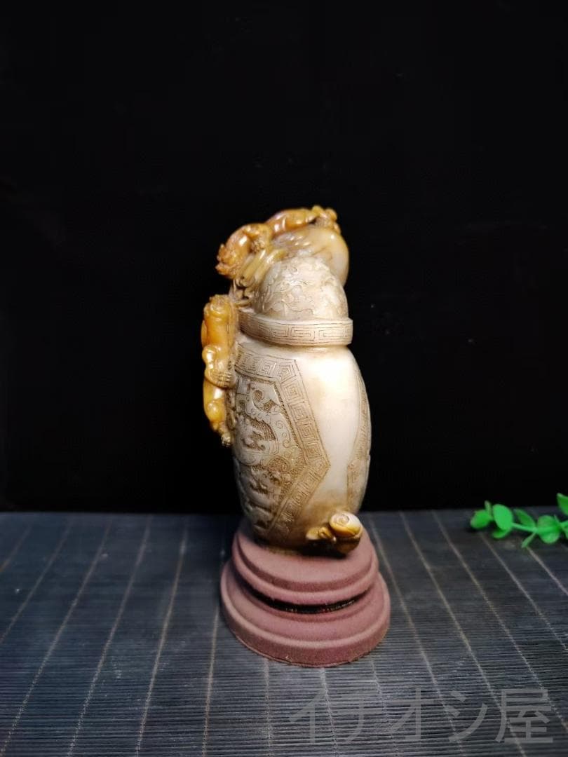 【福寿双全】印鑑・寿山石彫刻｜金銀田黄俏色石彫り｜蒋仁作款｜書道｜風水置物｜印材