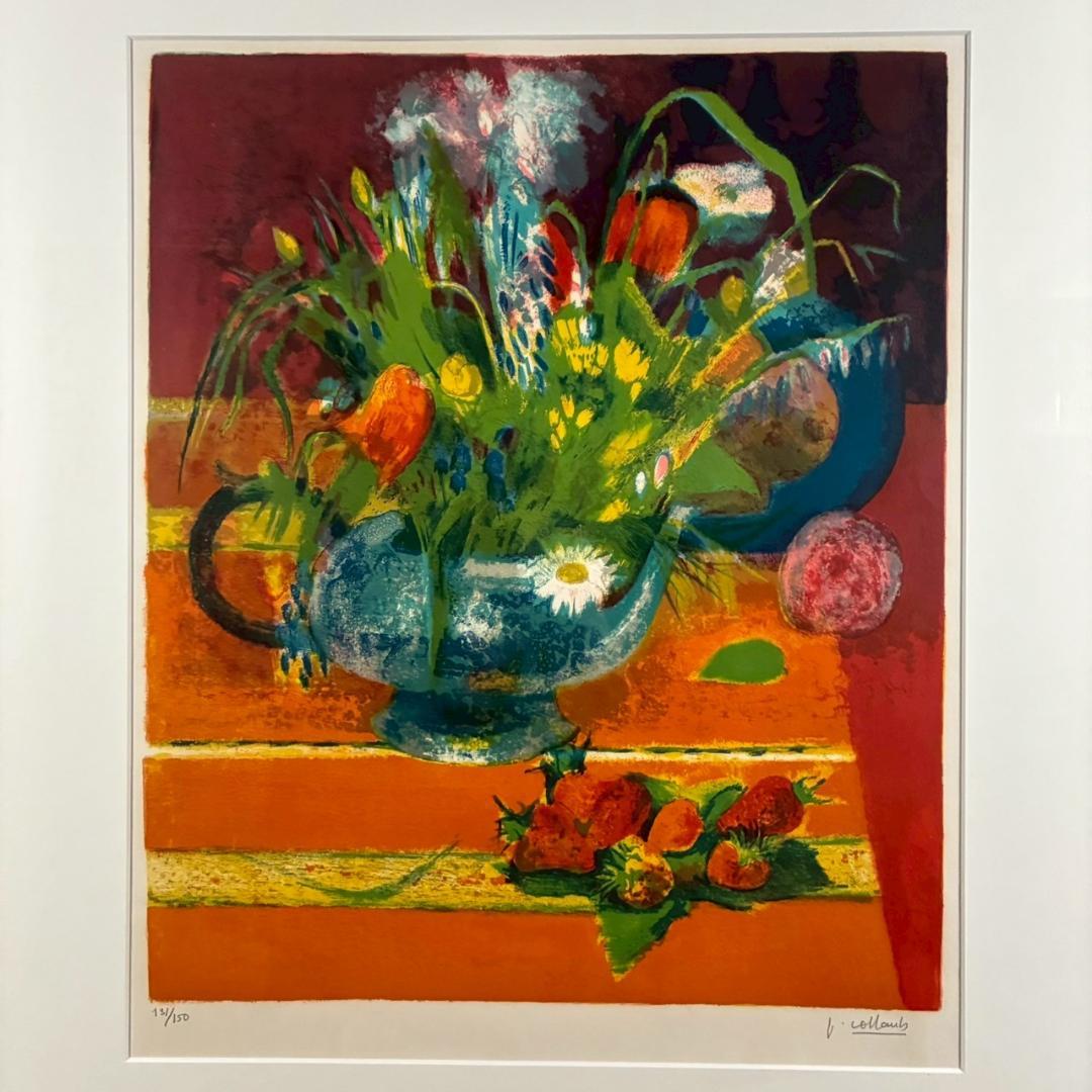 【最終値下げ】コロン V.Collomb「紅茶わかしとひなげし」リトグラフ