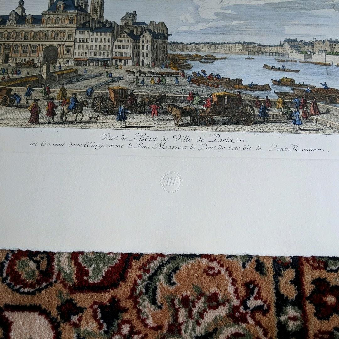 ルーブル美術館で購入 真正リトグラフ（版画）　パリ市庁舎