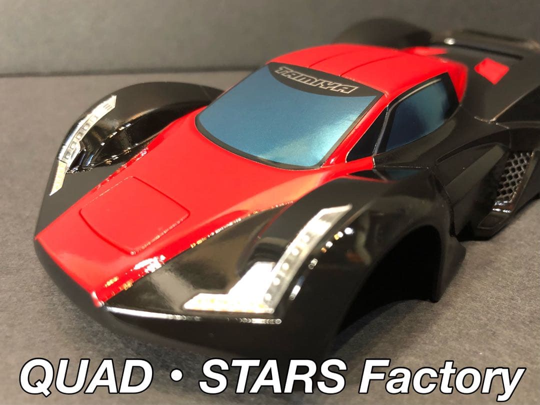 【ミニ四駆・塗装済みボディ】マッドレイザー／レッド＆ブラック【オーダー塗装OK】