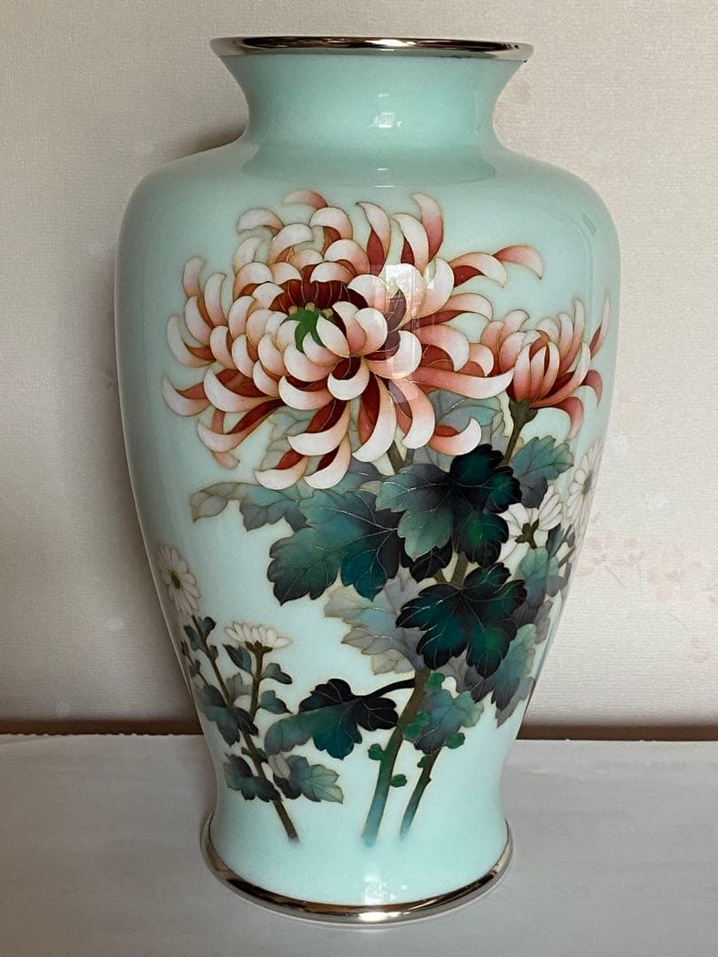 ♦安藤七宝 菊花文様 瓶 壺 花瓶 七宝焼 美術品 工芸品 コレクション 骨董品