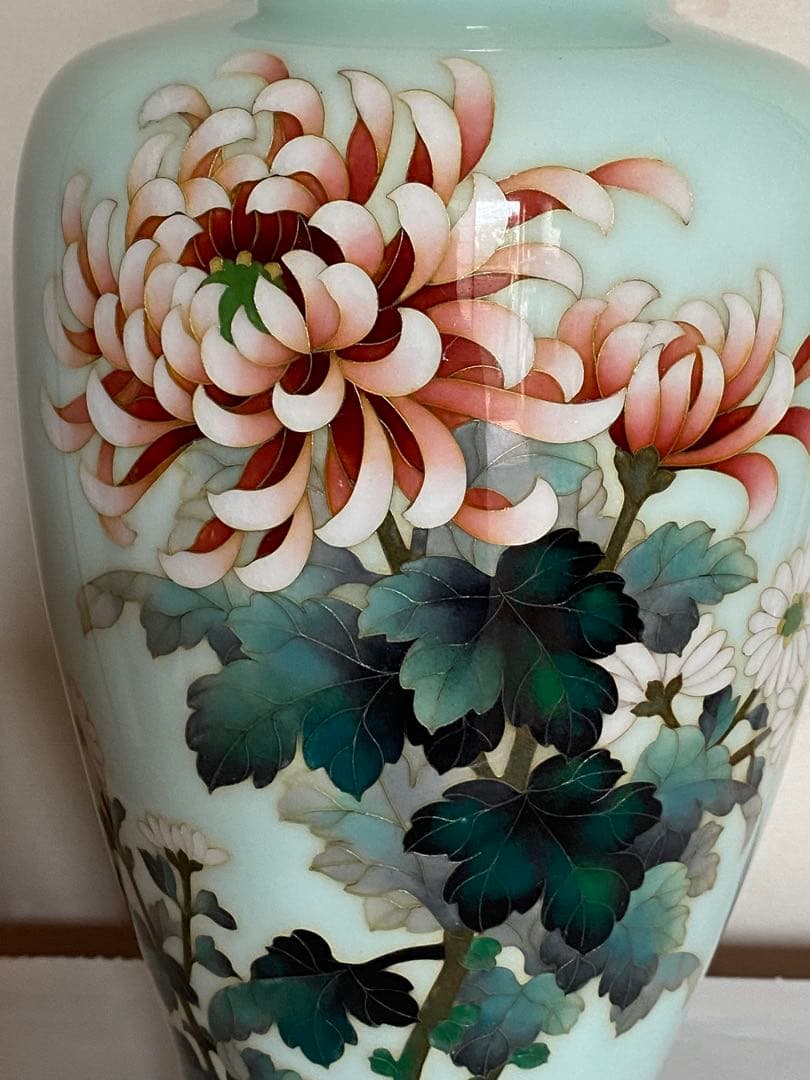 ♦安藤七宝 菊花文様 瓶 壺 花瓶 七宝焼 美術品 工芸品 コレクション 骨董品