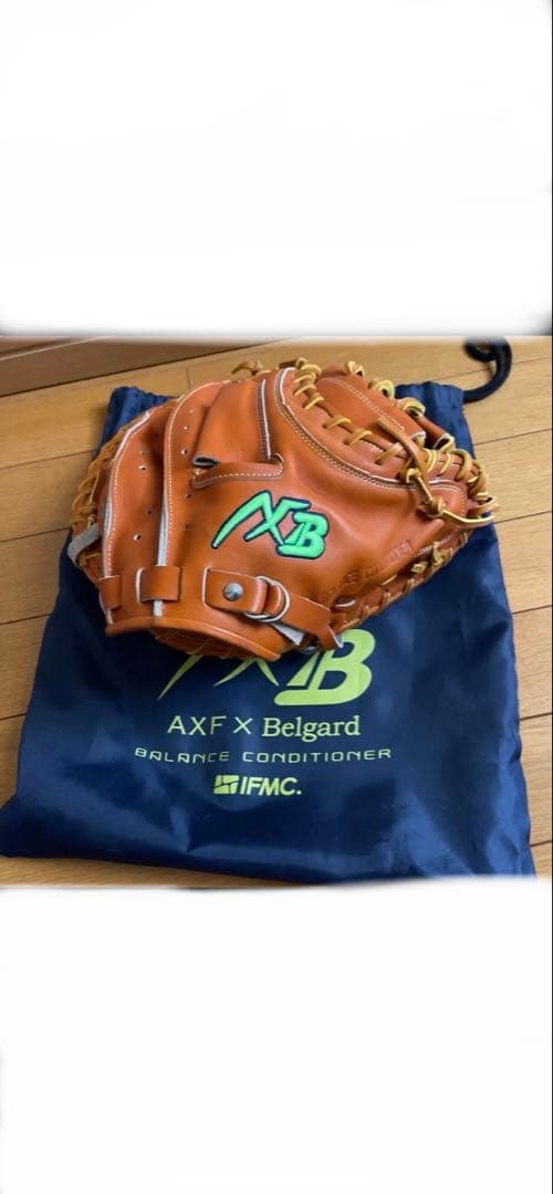 キャッチャーミット　AXF x Belgard 硬式グローブ オレンジ