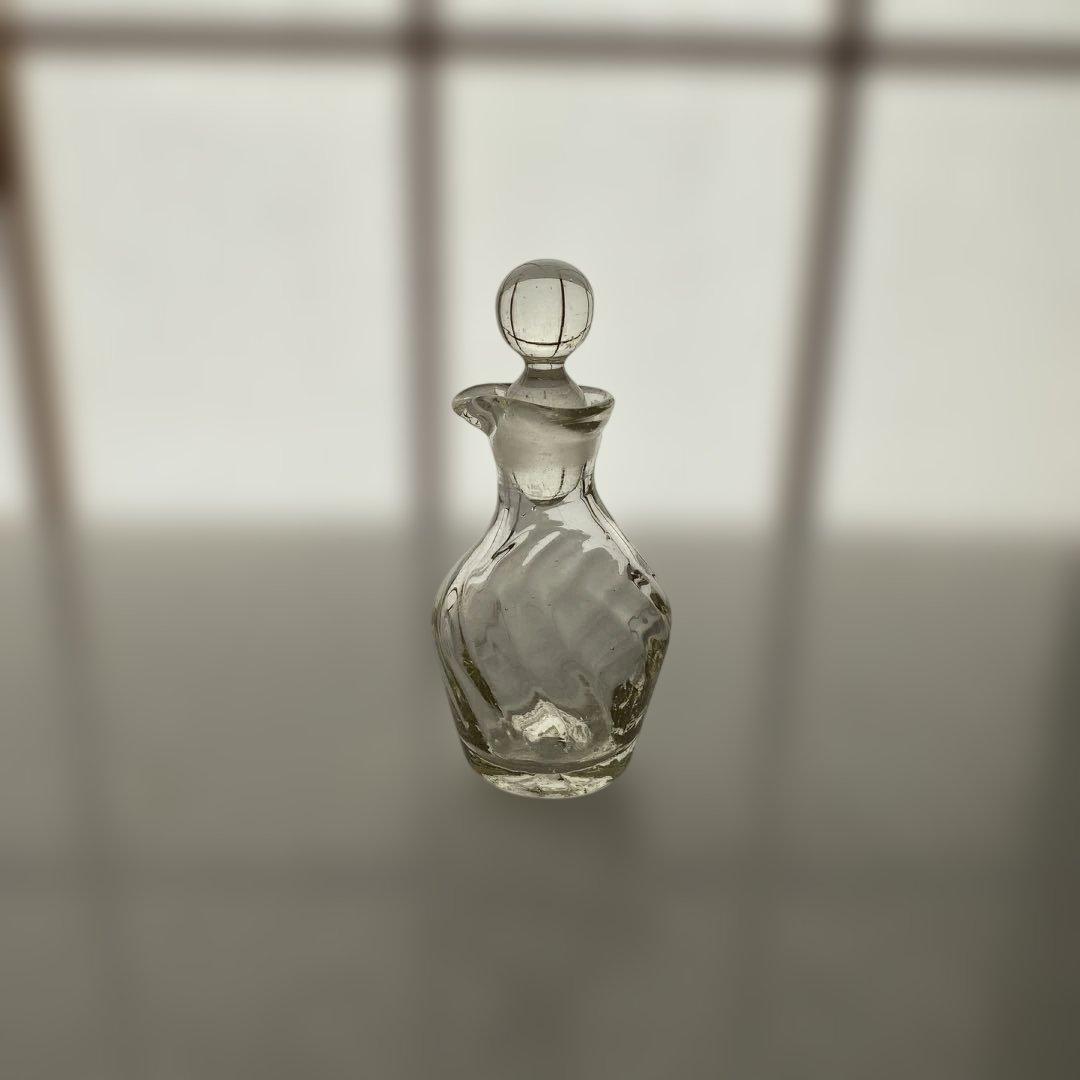 民藝　倉敷ガラス　小谷眞三さん　吹きガラス　ソース瓶　 醤油差し　クリアガラス