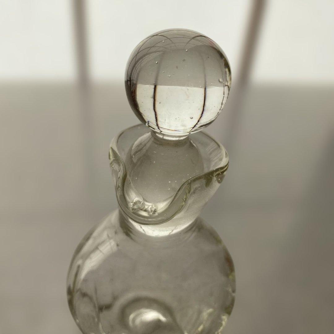 民藝　倉敷ガラス　小谷眞三さん　吹きガラス　ソース瓶　 醤油差し　クリアガラス