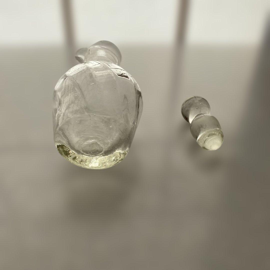 民藝　倉敷ガラス　小谷眞三さん　吹きガラス　ソース瓶　 醤油差し　クリアガラス