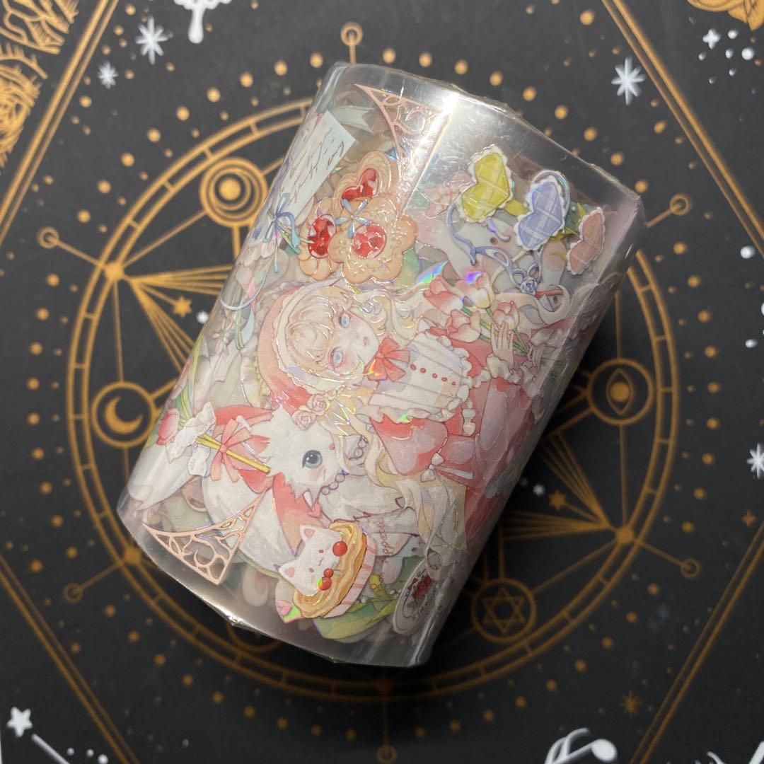 【I1】海外　10m巻　貝殻光マスキングテープ　人物系/お花系/装飾背景系