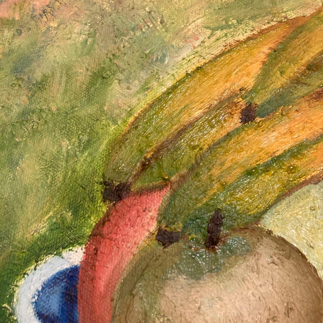 果物の静物 油彩画 木製フレーム