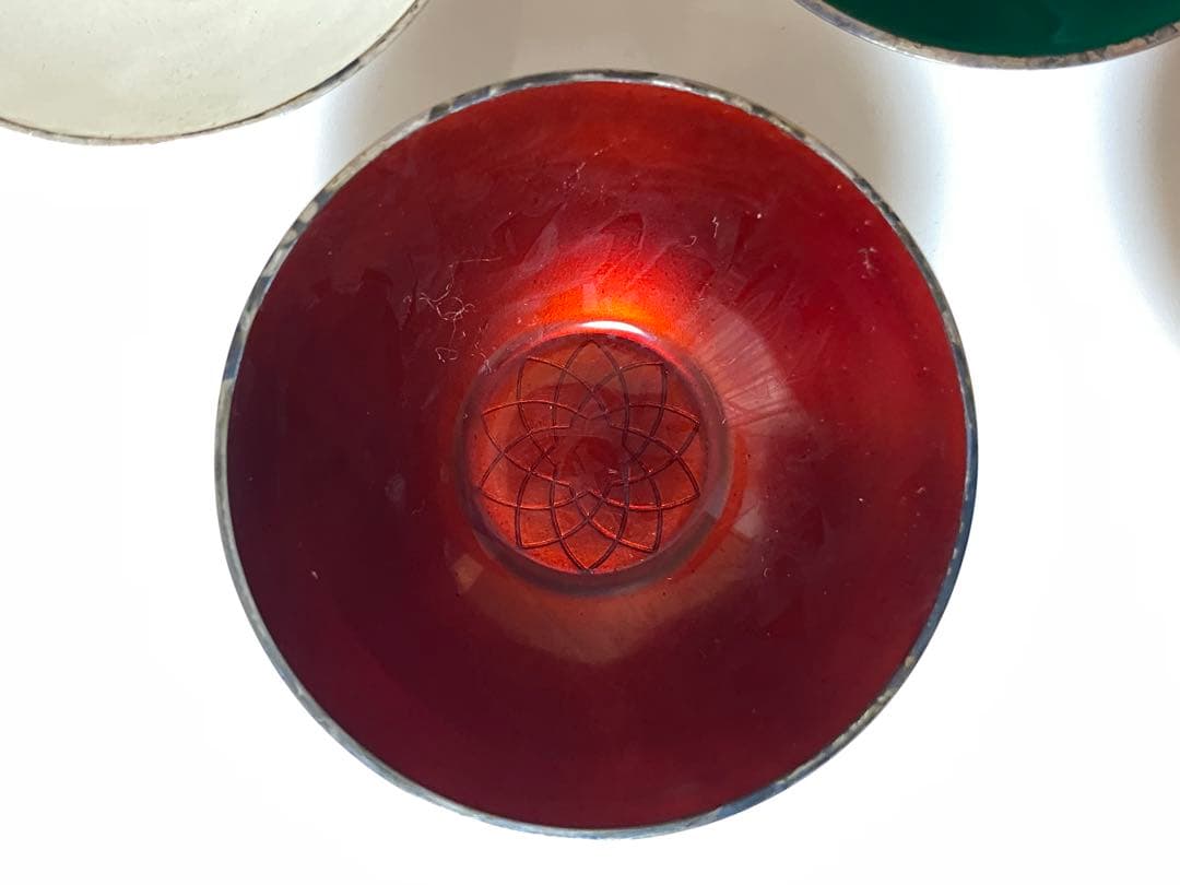 ELA DENMARK STERLING 925S 七宝焼き 盃 5個 シルバー