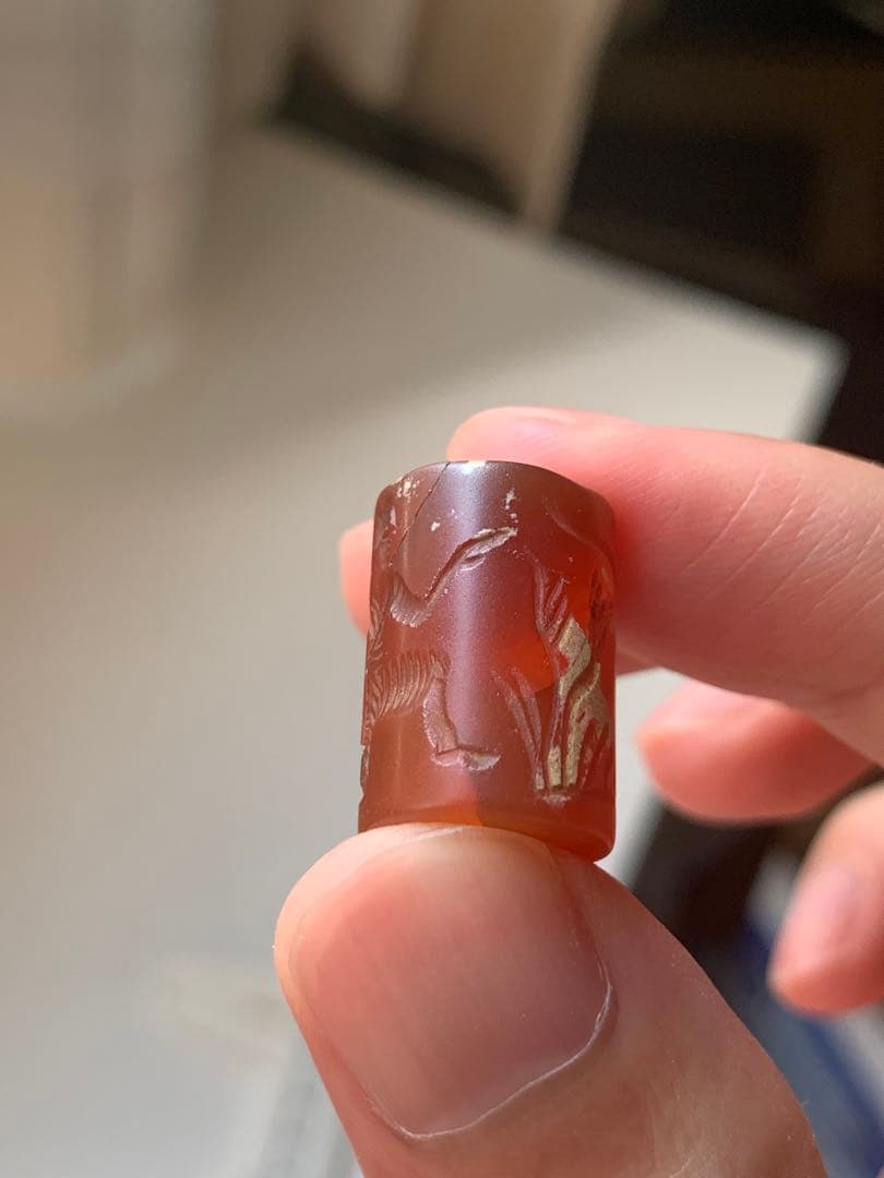 古代メソポタミア　円筒印章　紀元前　出土　ガンダーラ　エジプト　根付　とんぼ玉