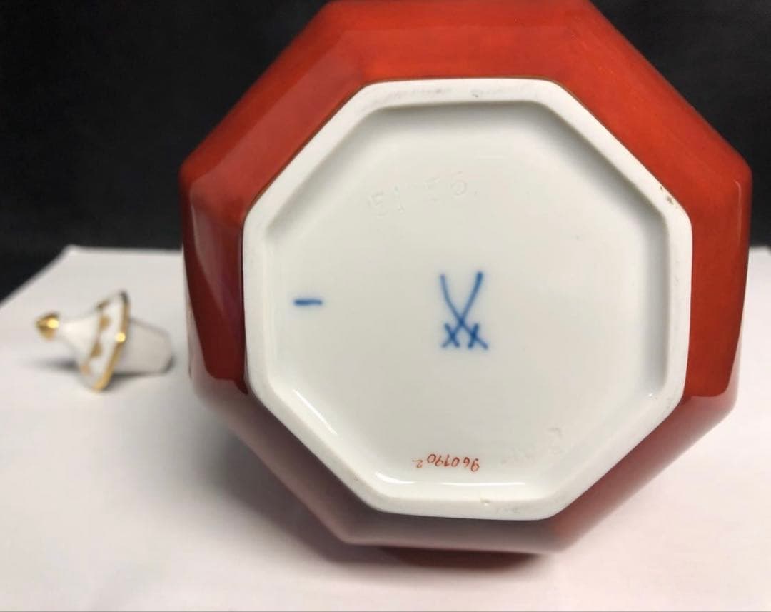 マイセン　柿右衛門様式　蓋付八角瓶