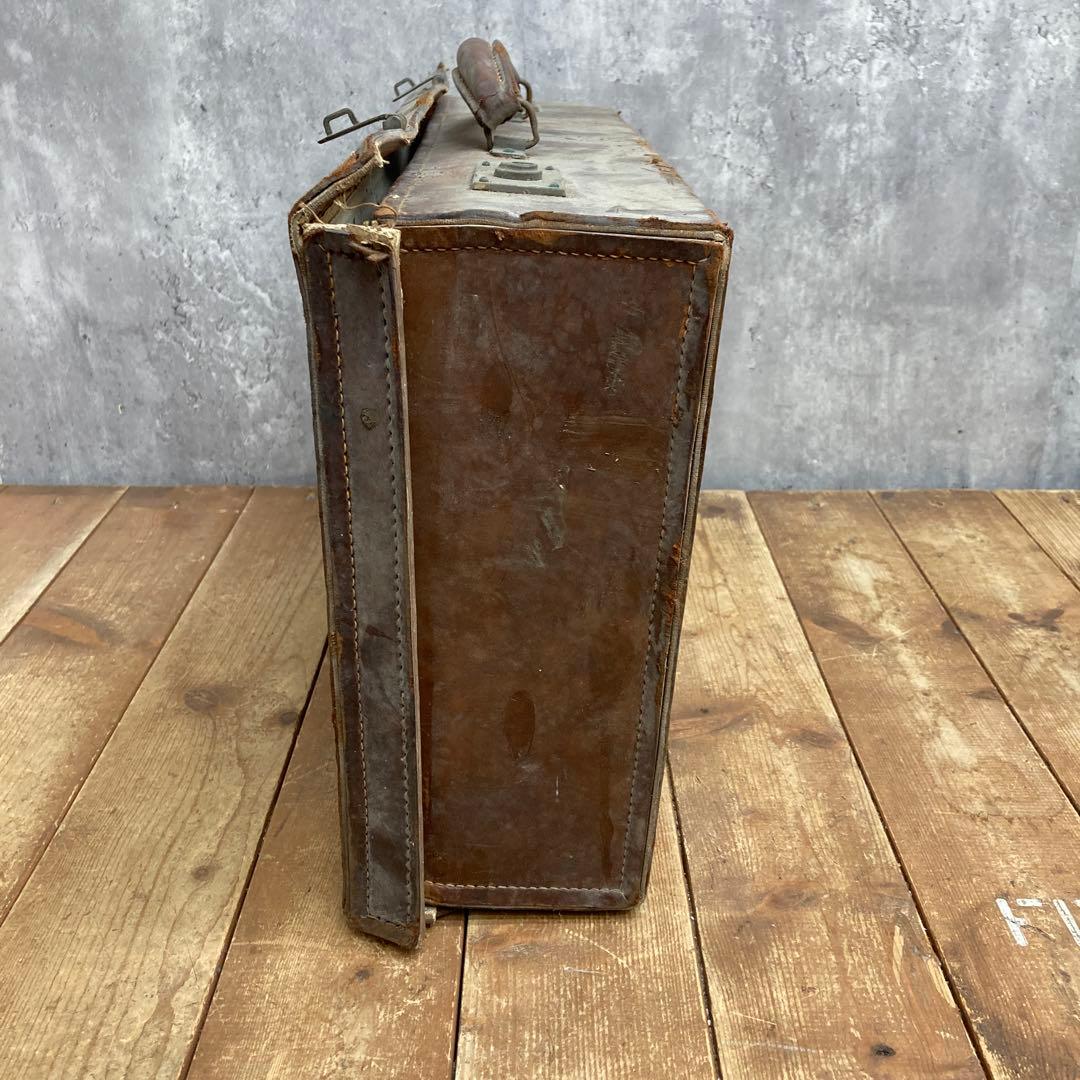 A-1 【激レア・味出し】ヴィンテージ レザーアンティークトランク / 昭和レト