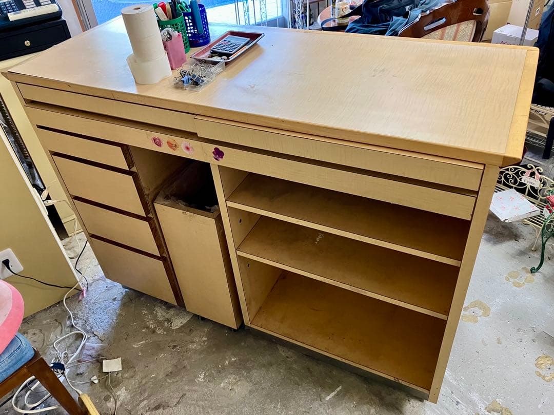 【引き取り希望】ショップ レジカウンター 木製 重厚 W140cm