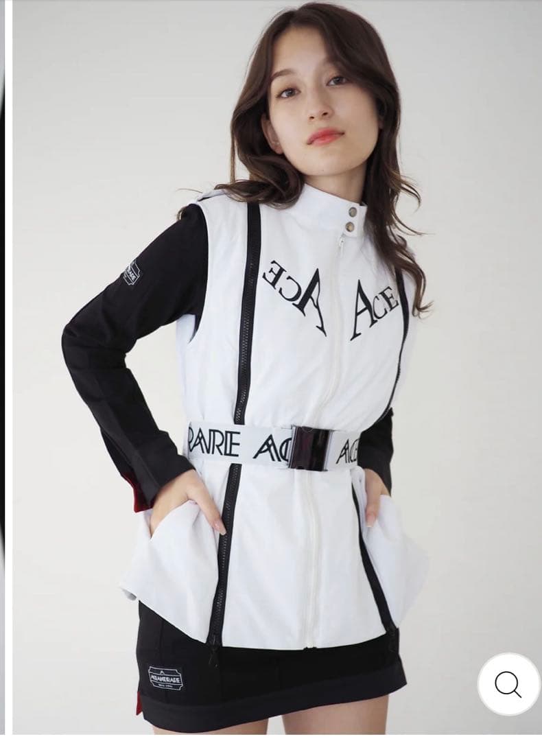 新品　ACEANDRARE レディース ベスト ホワイト　白　Sサイズ