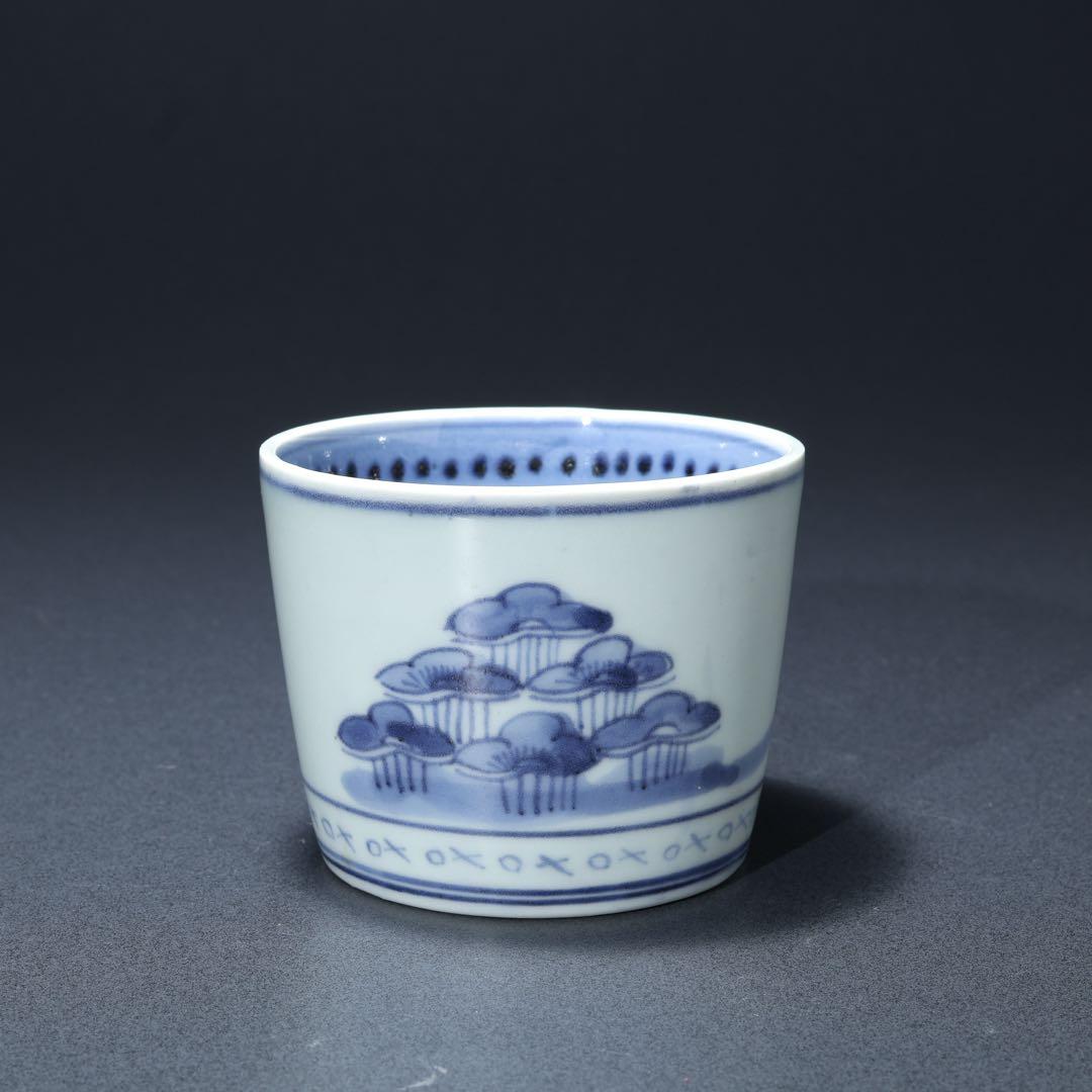 伊万里染付松図　蕎麦猪口　骨董　古伊万里　R1472w2