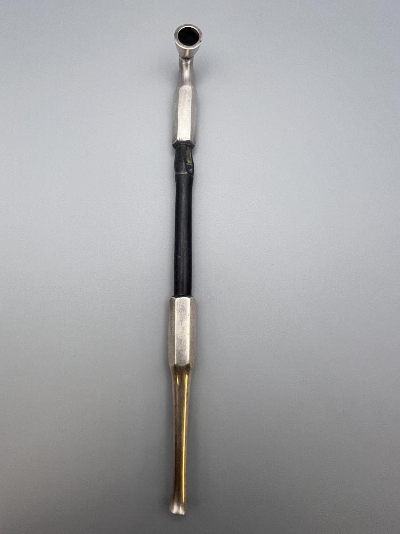 【海】純銀煙管　六角形　キセル　純刻印　銀細工　アンティーク　重量約45g