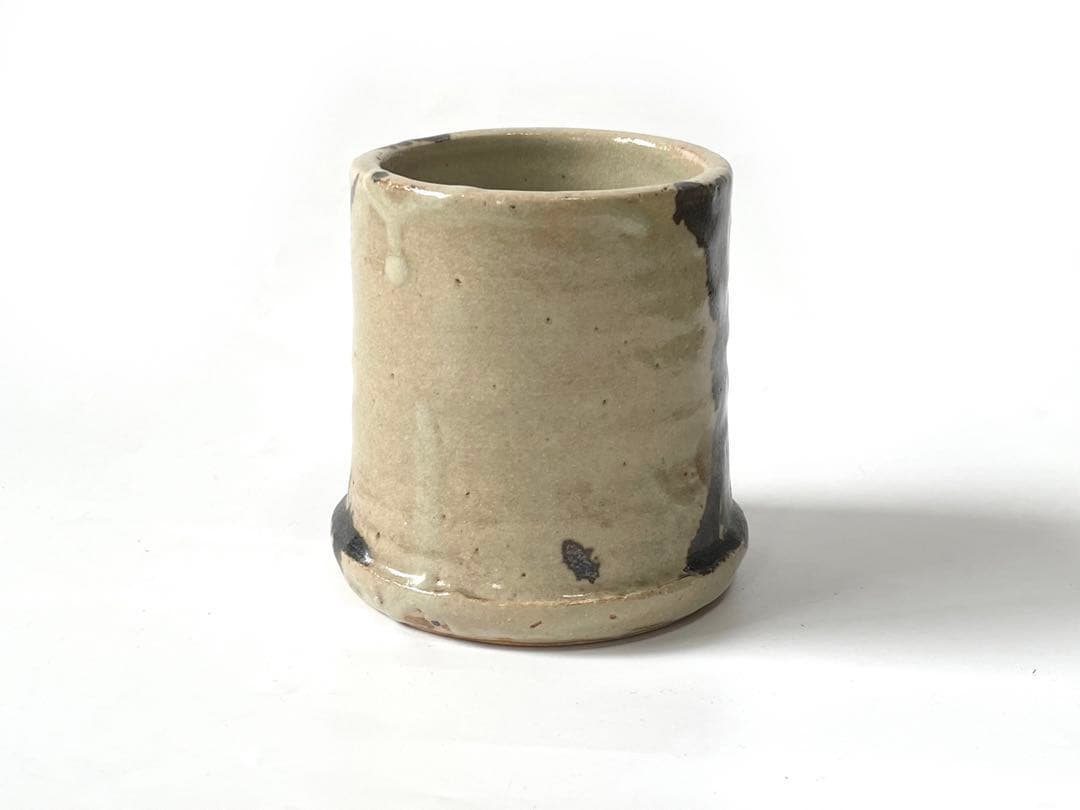 陶芸家　人間国宝　濱田庄司　浜田庄司　初窯　鉄絵　筆筒　筆立て