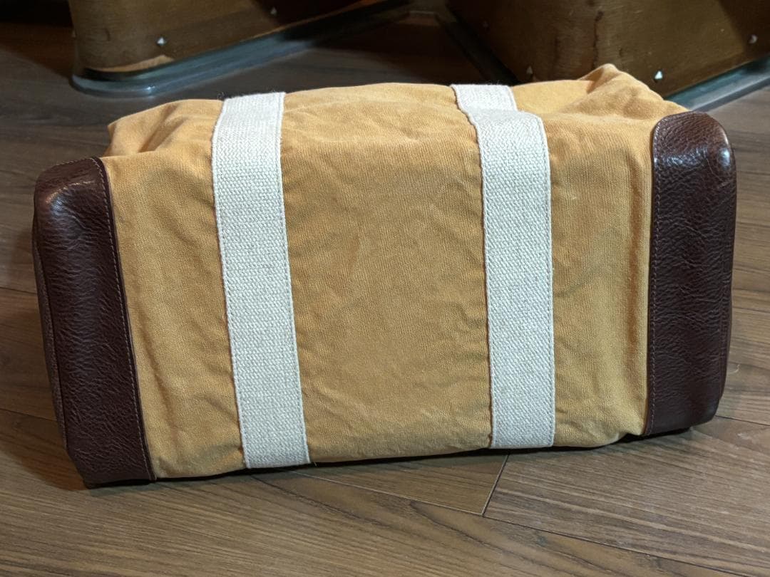 ＜genten（ゲンテン）＞　ボストンバッグ　キャンバス＆レザー　ショルダー紐付