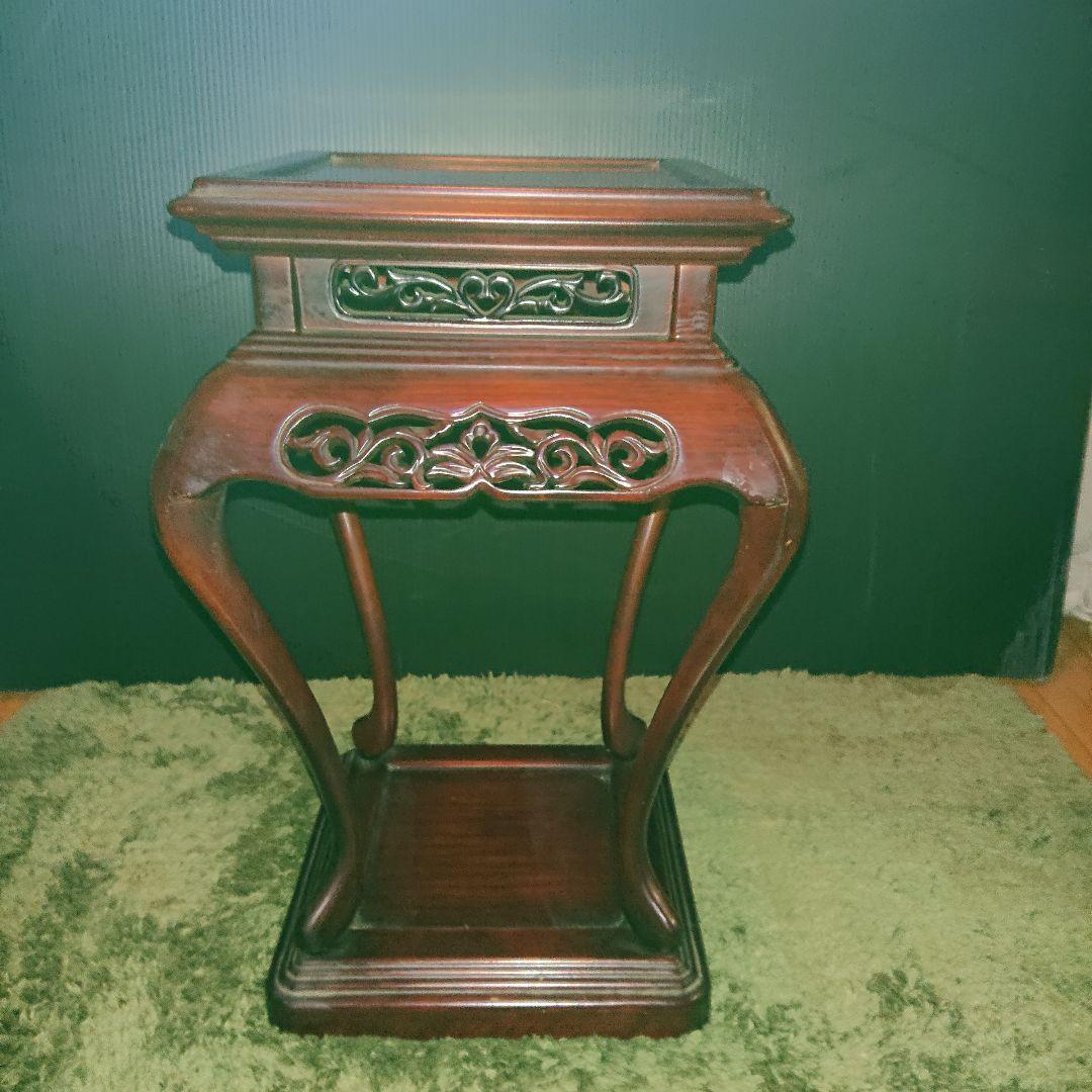 花台、唐木、透かし彫、香炉台