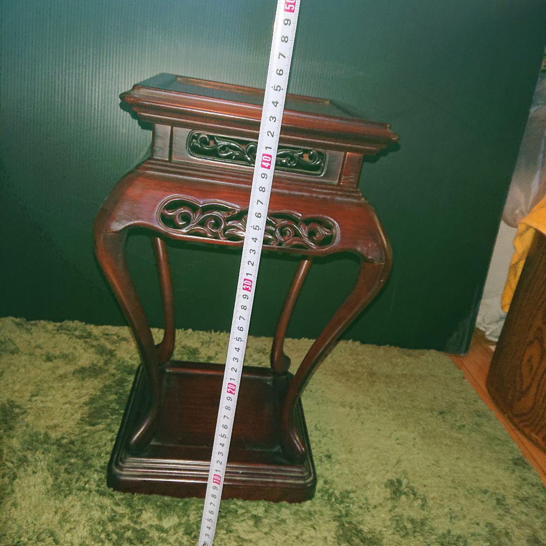 花台、唐木、透かし彫、香炉台