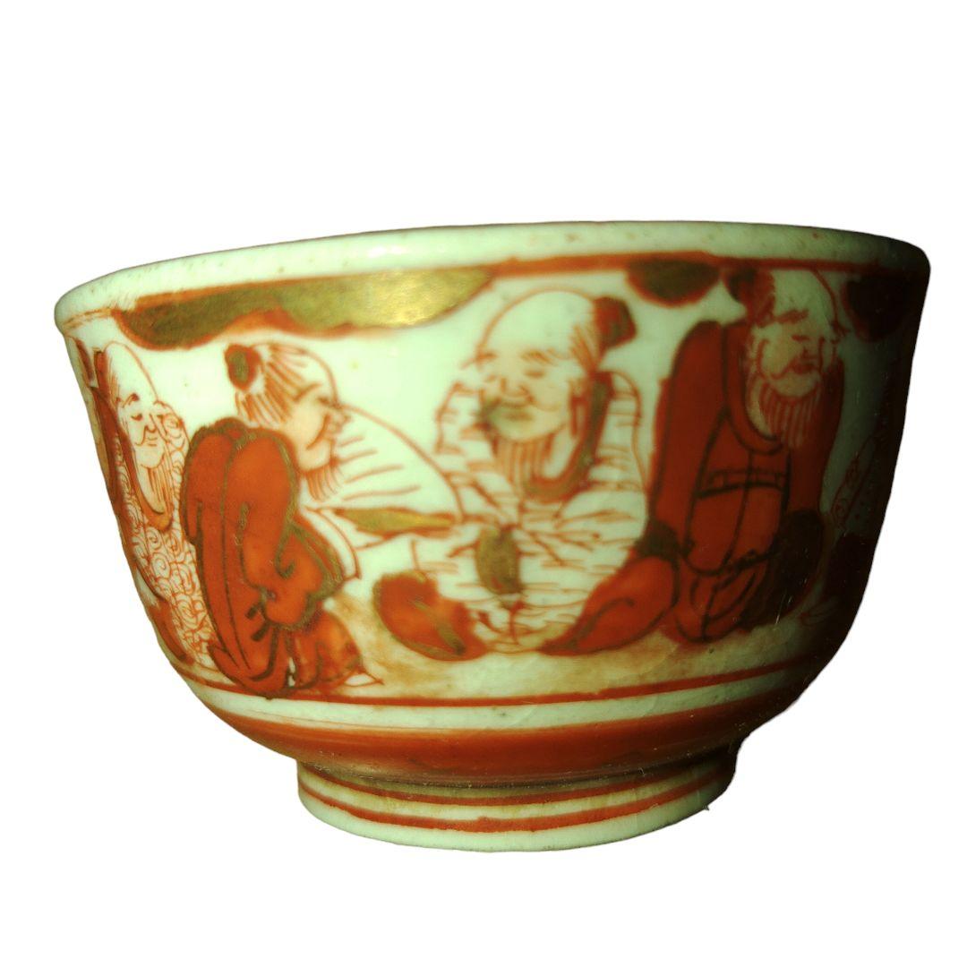 赤絵古九谷焼　煎茶茶器セット　骨董