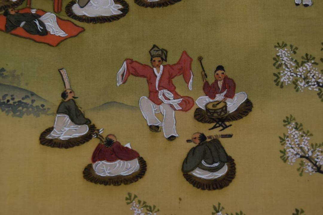 紫鳳/西園雅集図/山水人物図/掛軸/名家伝来/AA-106